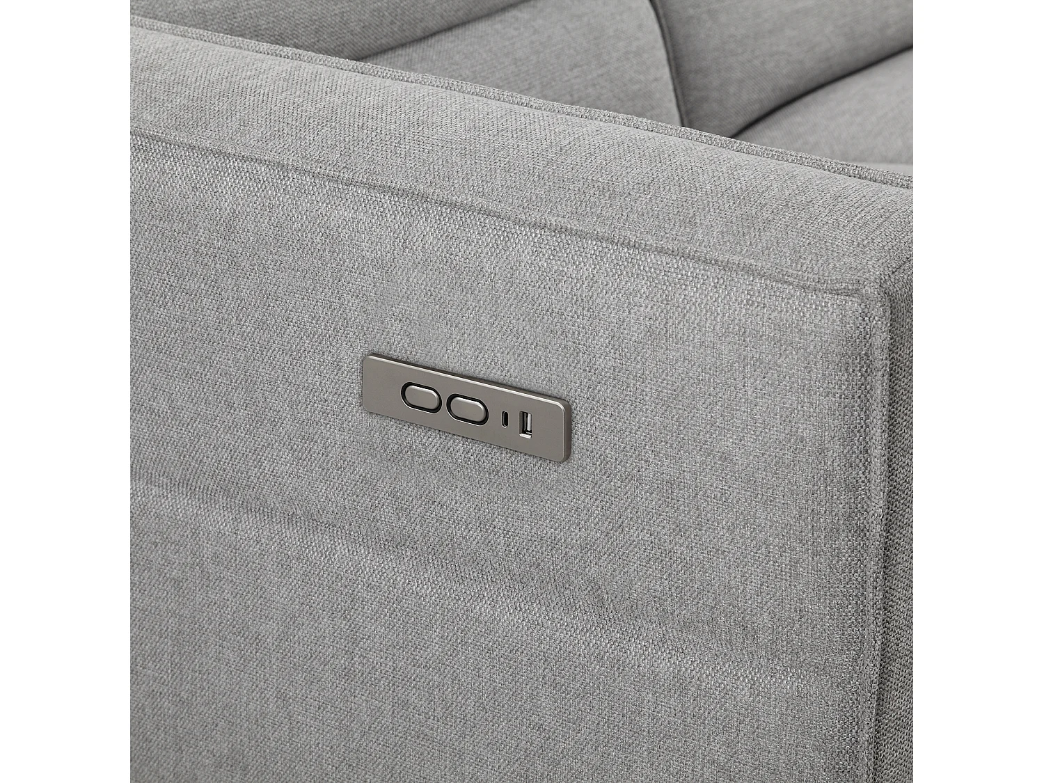 Lund | Canapé 3 places avec 2 fauteuils inclinables électriques en tissu anthracite