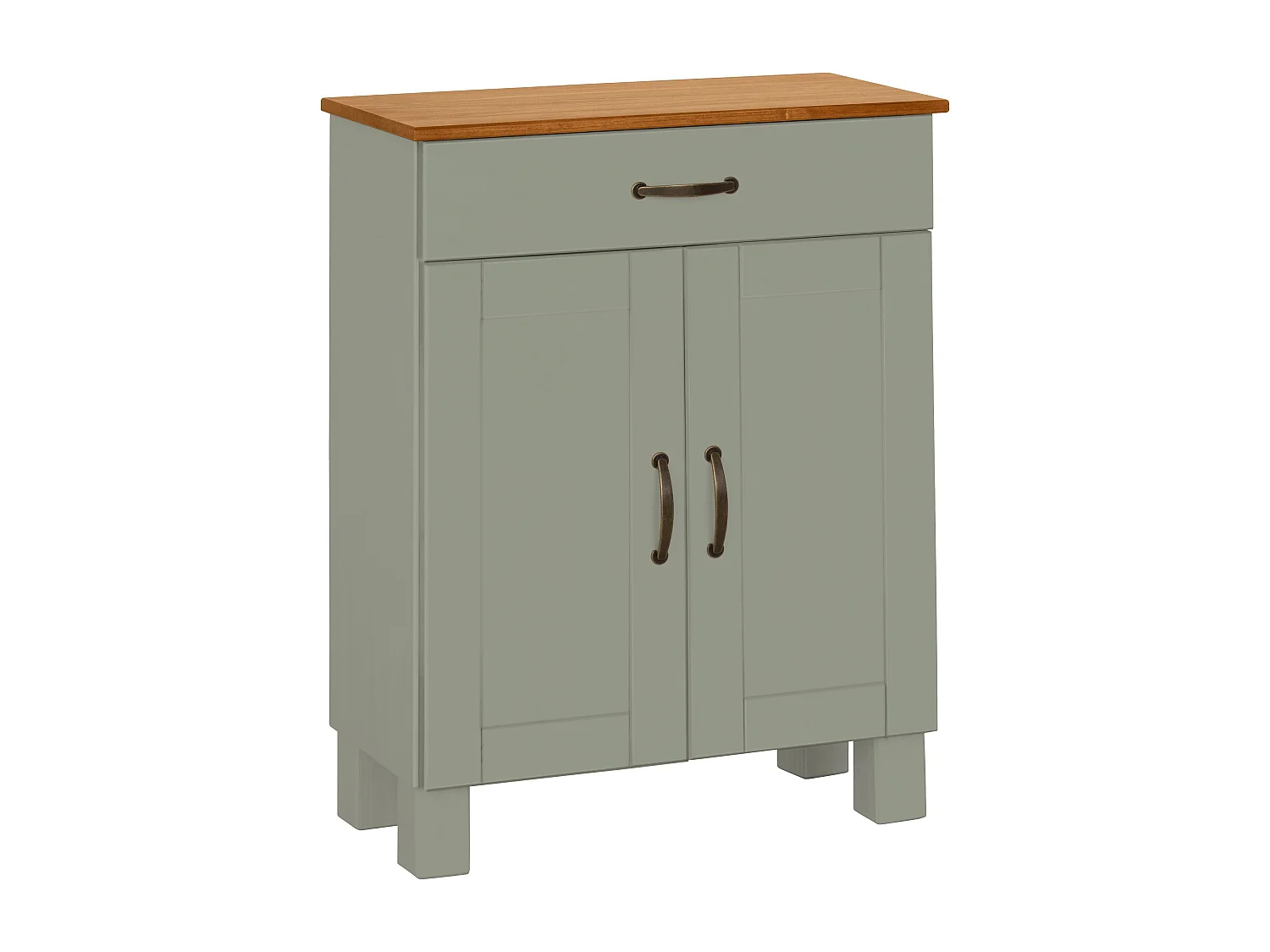 Alby | Mueble de baño con 2 puertas y 1 cajón en madera aspecto verde