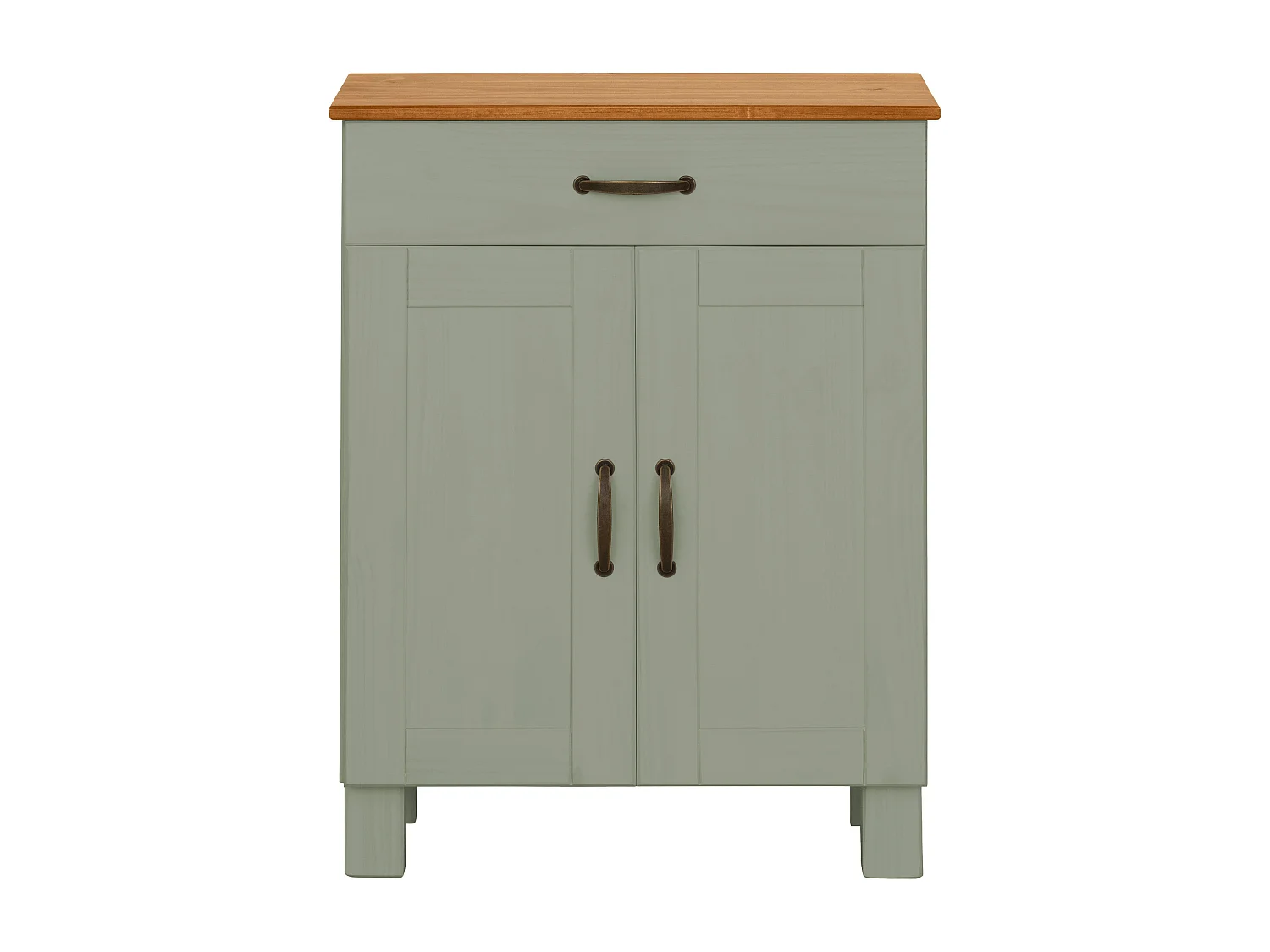 Alby | Meuble de salle de bain avec 2 portes 1 tiroir en aspect bois vert