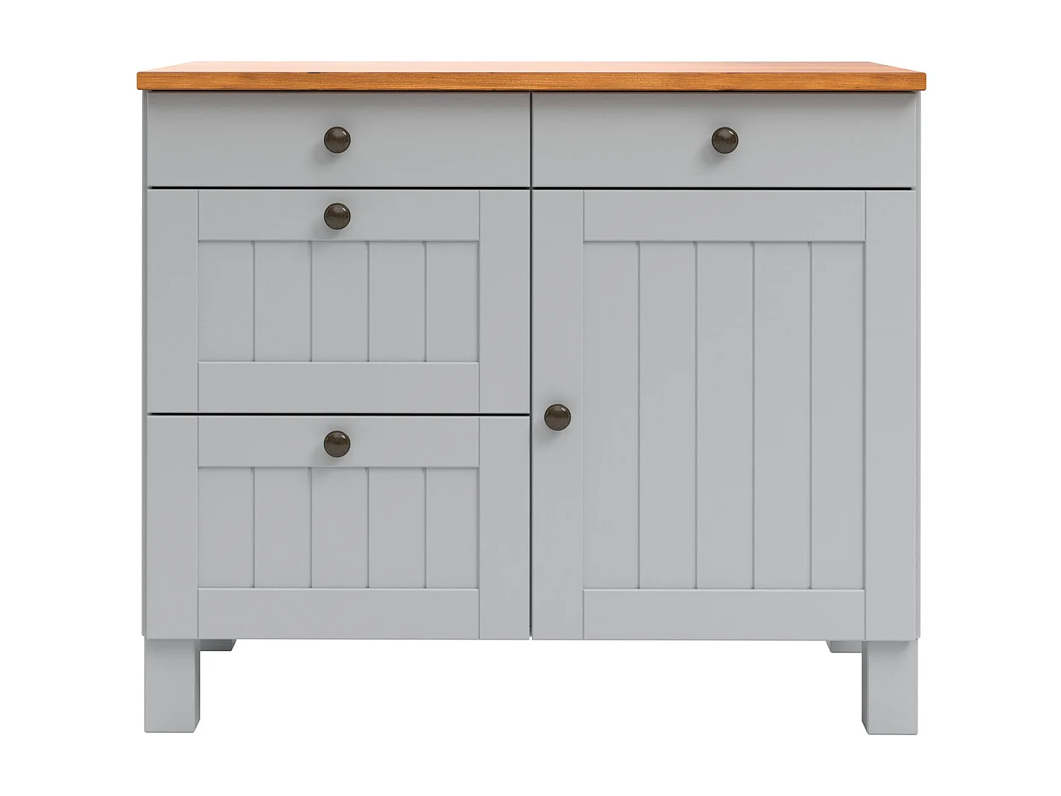 Alby II | Armoire de rangement avec 1 porte et 4 tiroirs en gris sapin