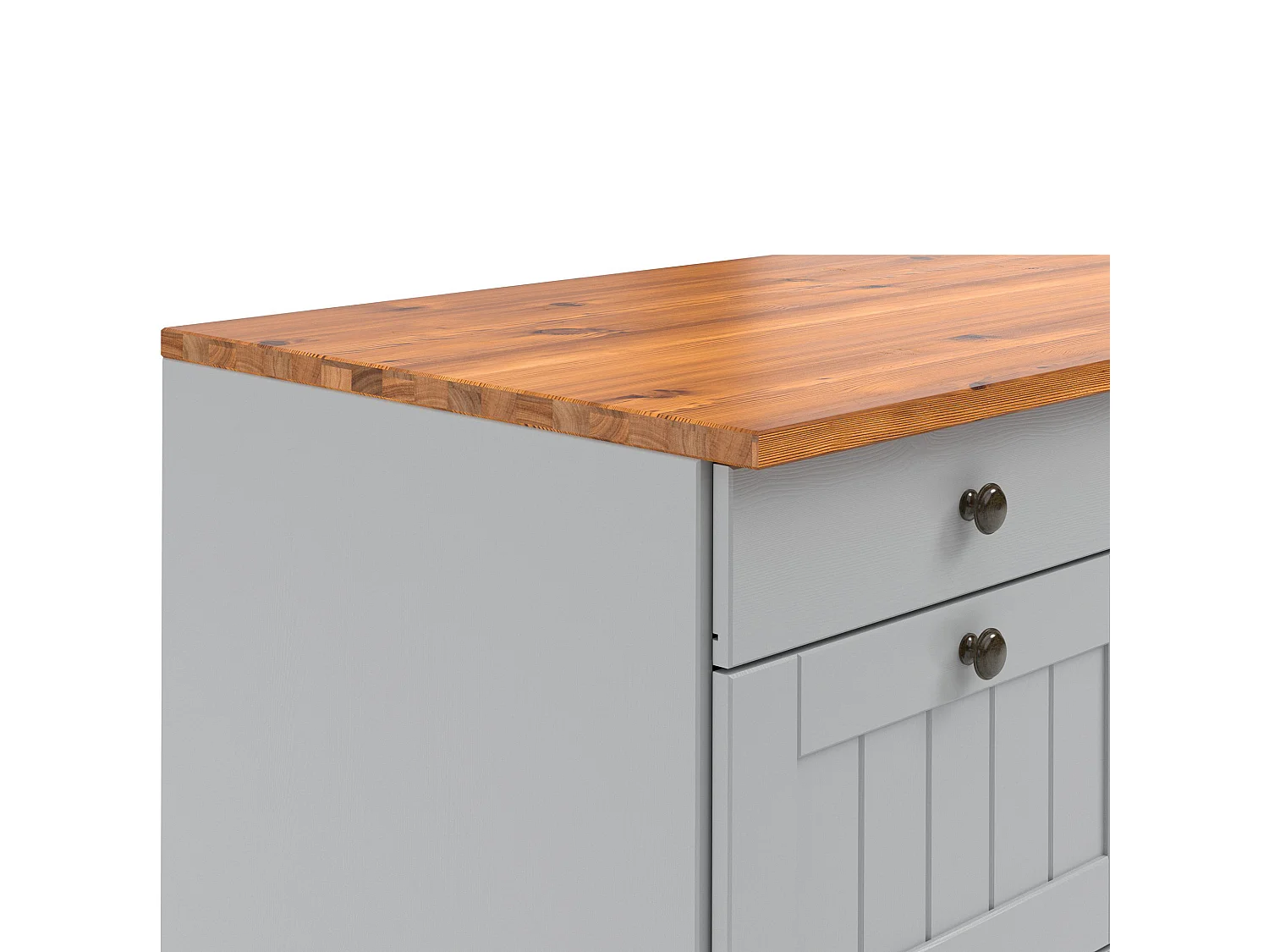 Alby II | Armoire de rangement avec 1 porte et 4 tiroirs en gris sapin