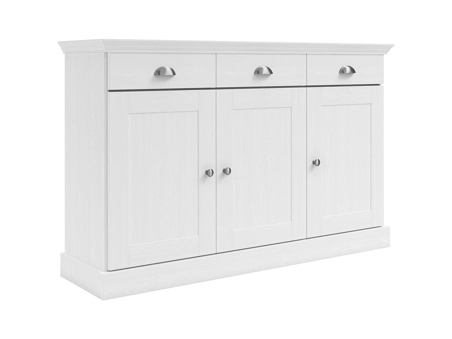 Motala | Dressoir met 3 deuren, 3 lades in houtlook wit