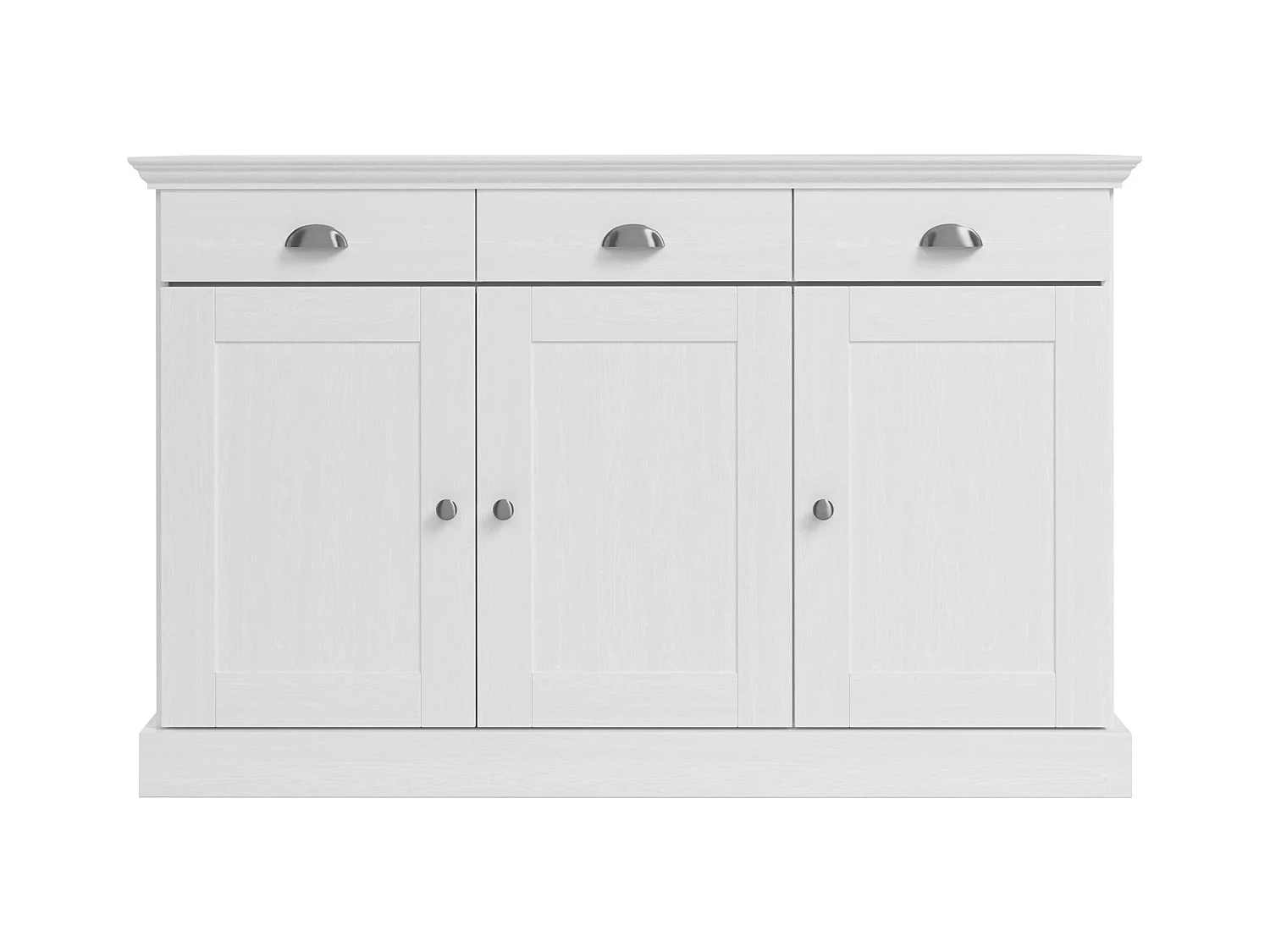 Motala | Dressoir met 3 deuren, 3 lades in houtlook wit