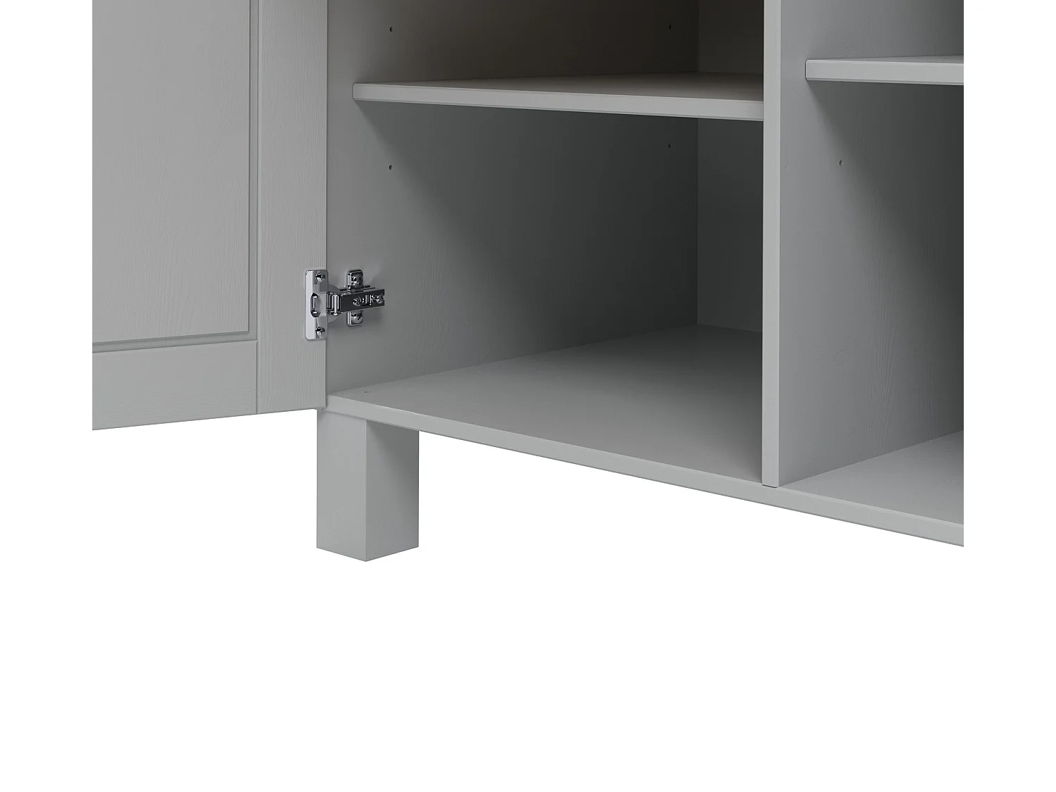 Alby II | Armoire haute avec 2 portes, 1 tiroir et 6 compartiments en gris sapin