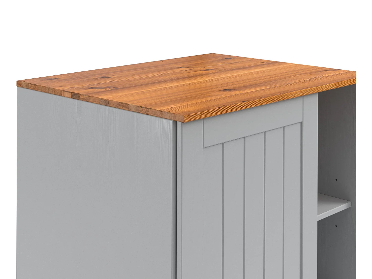 Alby II | Armoire haute avec 2 portes, 1 tiroir et 6 compartiments en gris sapin