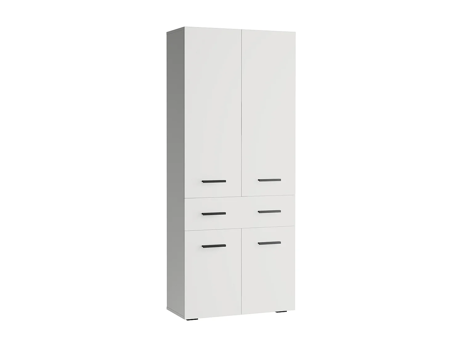 Malika-Badkamerkast met 4 deuren 1 lade in houtlook wit