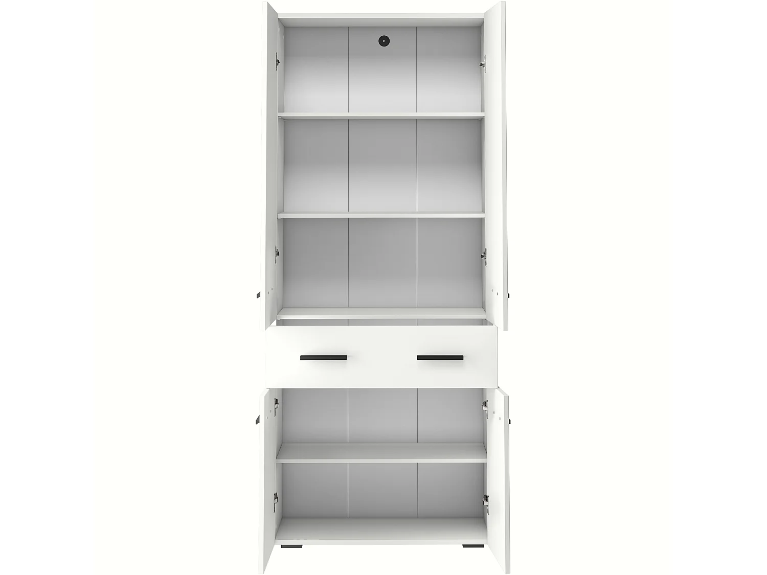 Malika | Meuble de salle de bain avec 4 portes 1 tiroir aspect bois blanc