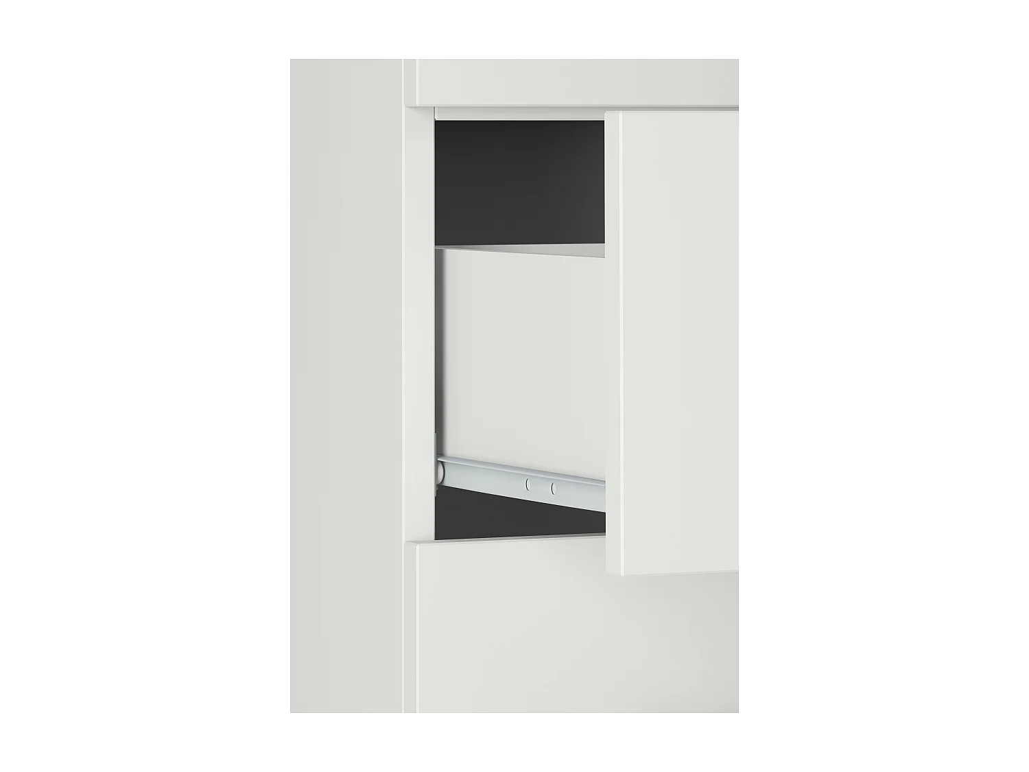 Malika | Meuble de salle de bain avec 4 portes 1 tiroir aspect bois blanc
