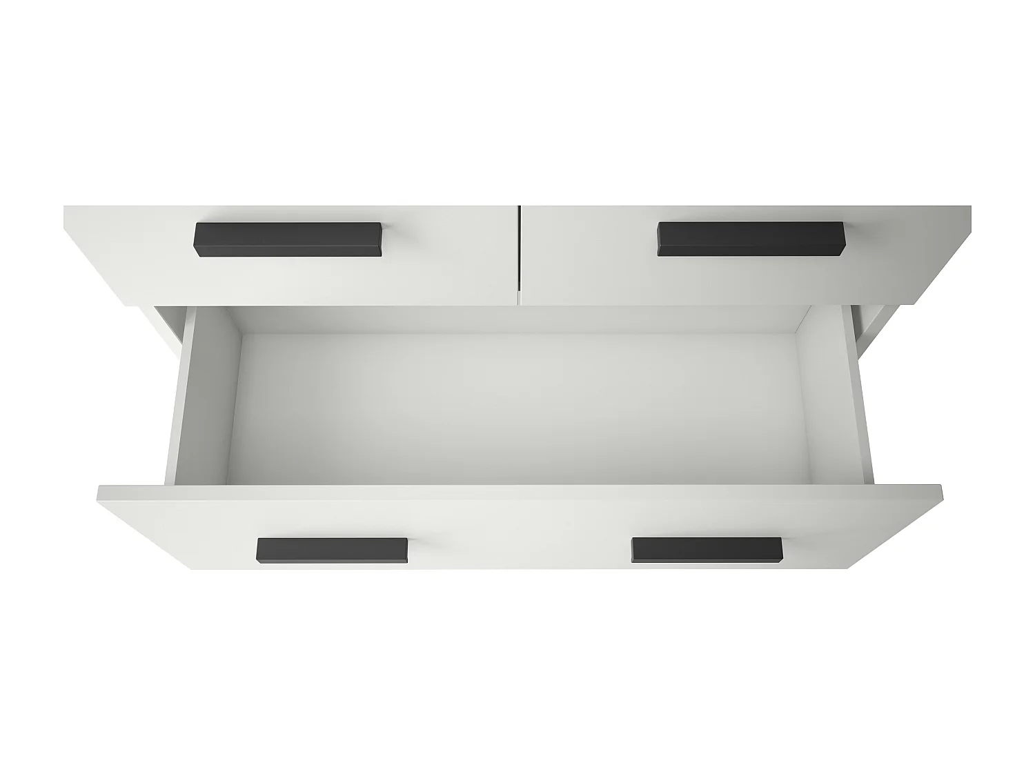 Malika | Meuble de salle de bain avec 4 portes 1 tiroir aspect bois blanc