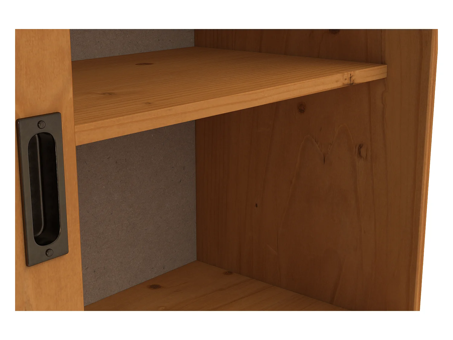 Harry | Vitrine avec 2 portes en bois et 2 portes vitrées en pin