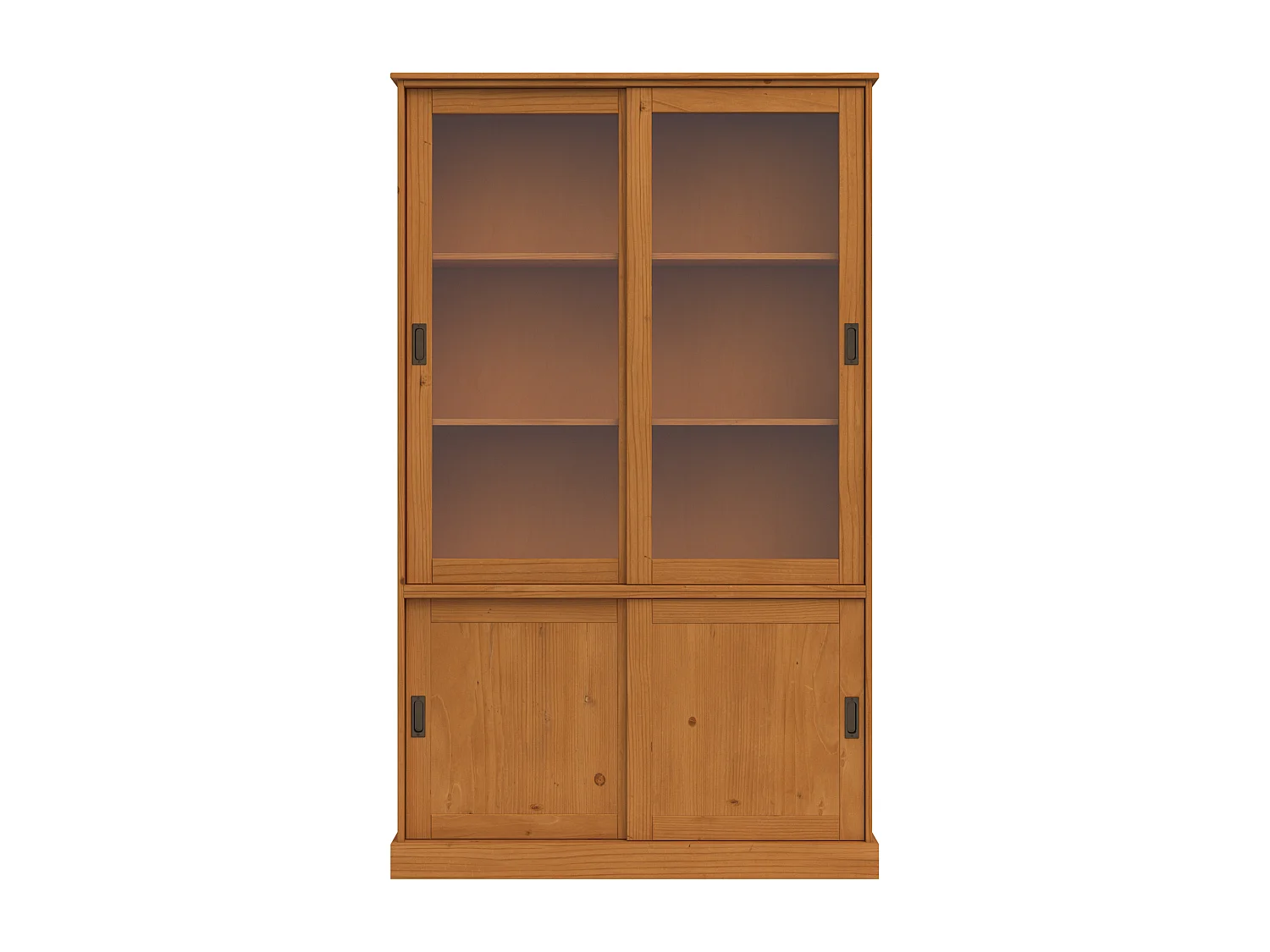 Harry | Vitrine avec 2 portes en bois et 2 portes vitrées en pin