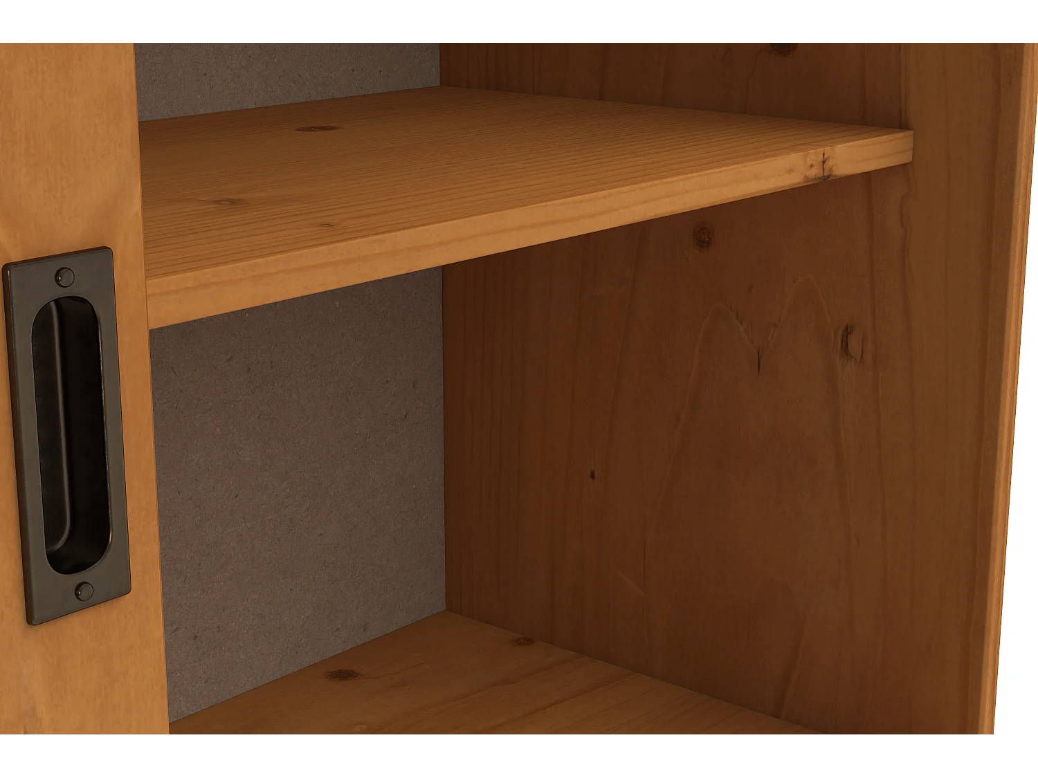 Harry | Vitrine avec 2 portes en bois et 2 portes vitrées en pin