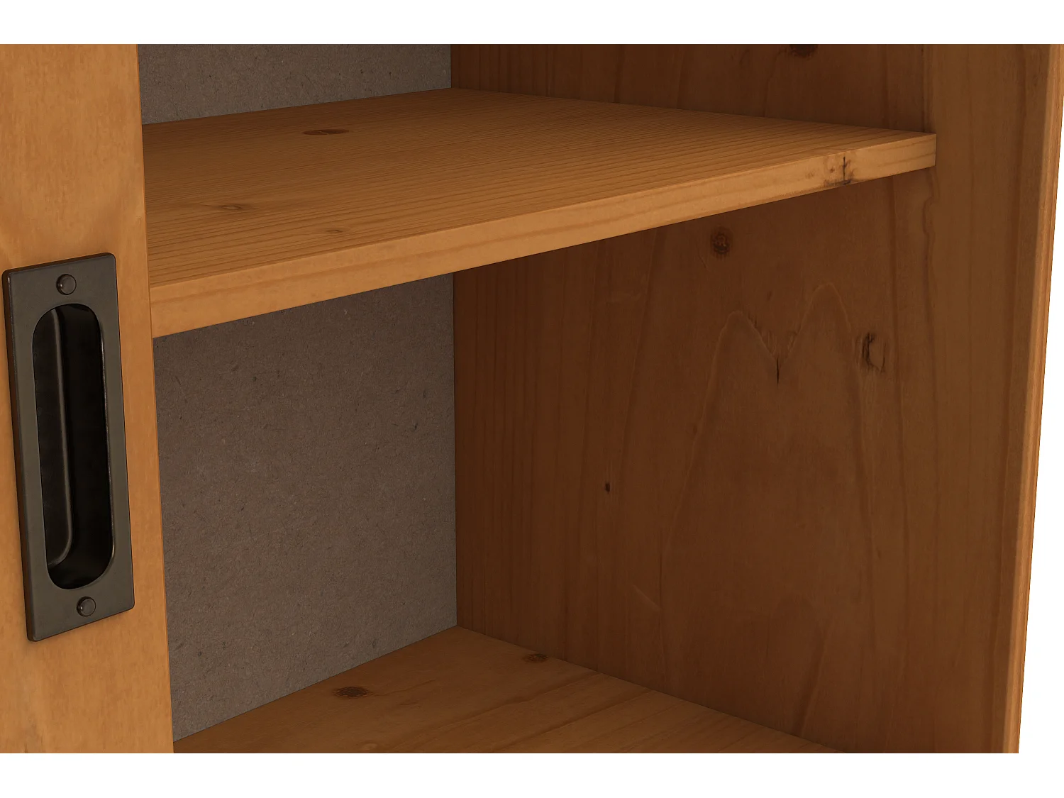 Harry | Vitrine avec 2 portes en bois et 2 portes vitrées en pin