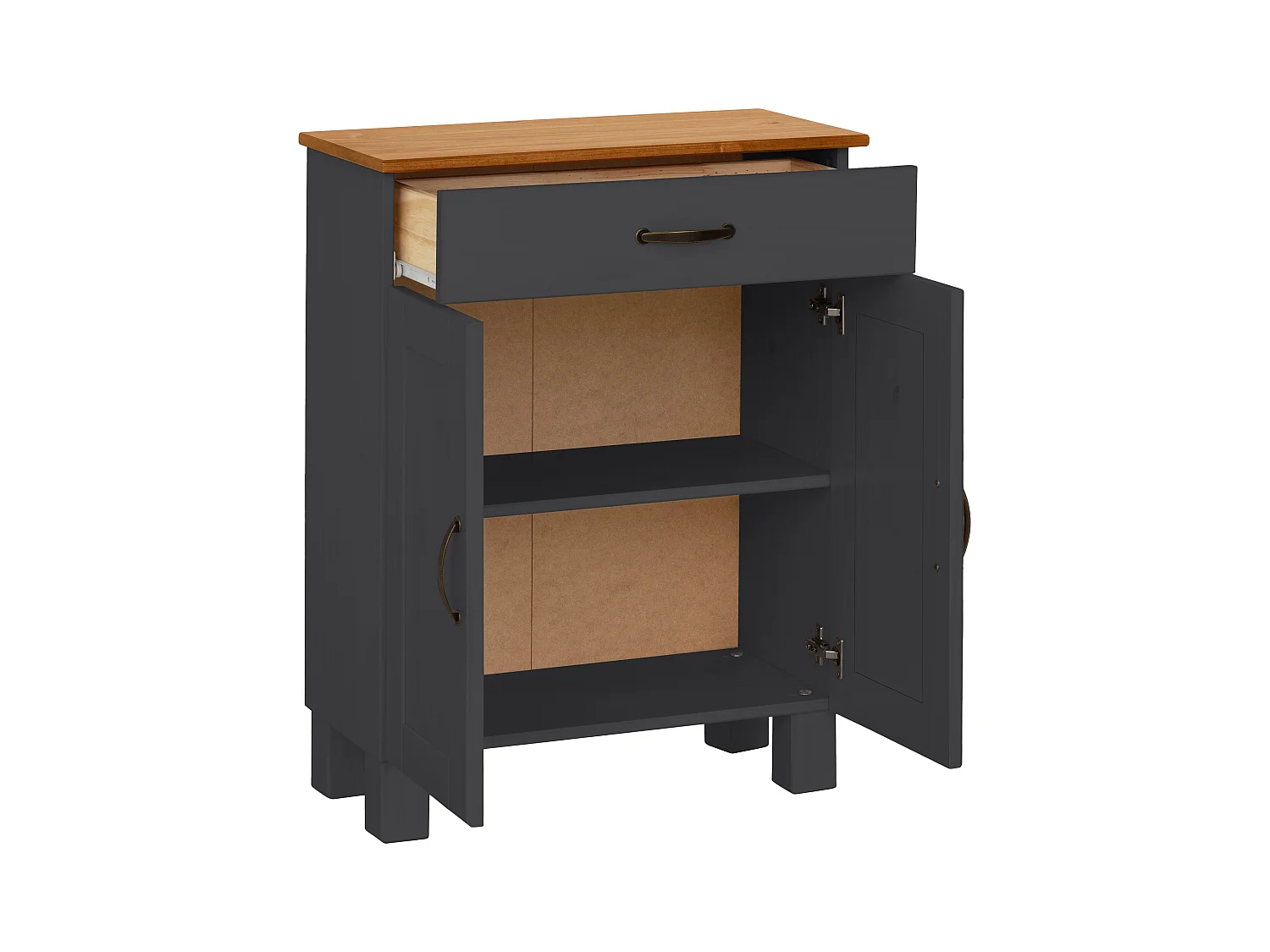 Alby | Meuble de salle de bain avec 2 portes 1 tiroir en pin anthracite