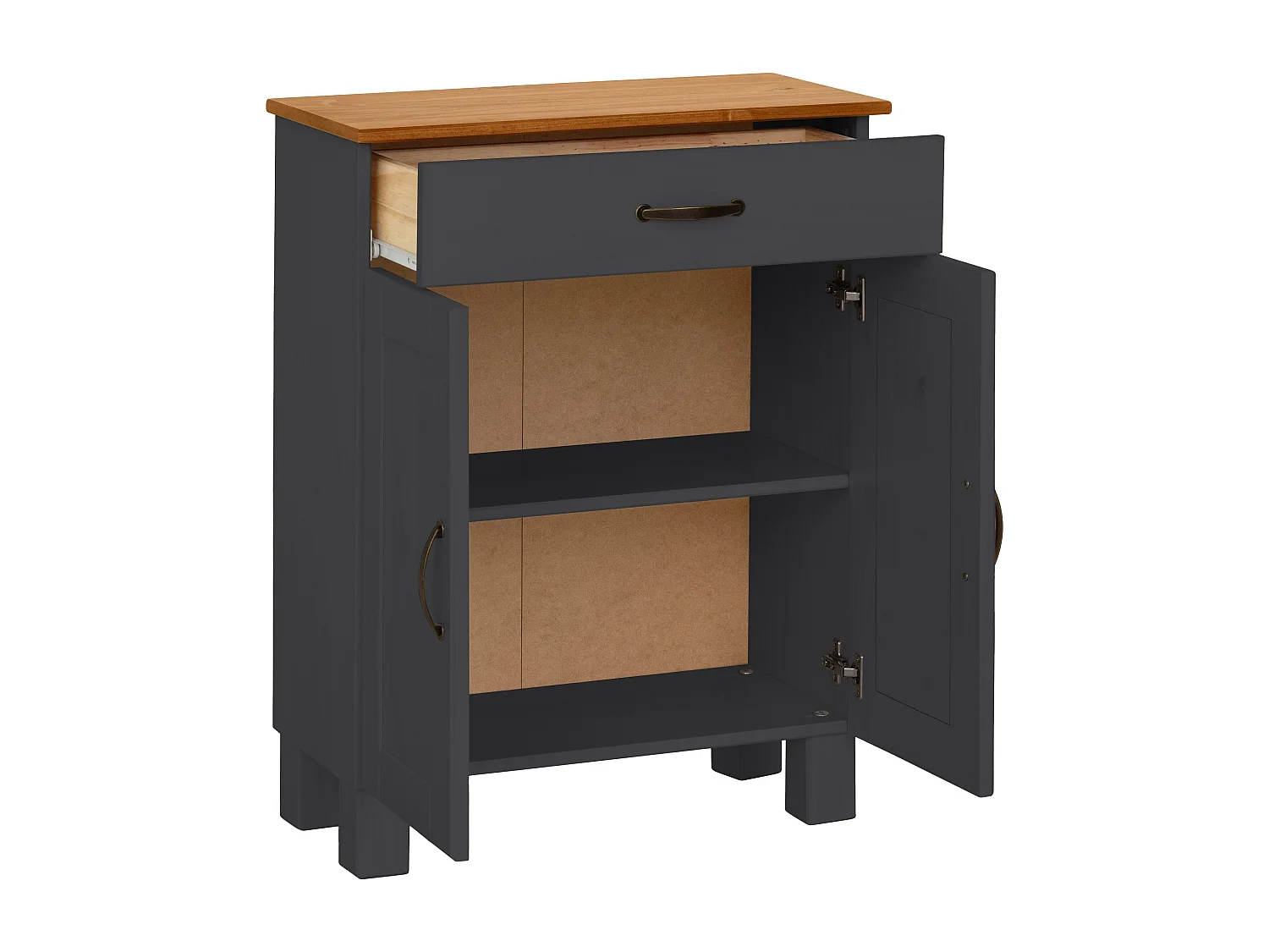 Alby | Meuble de salle de bain avec 2 portes 1 tiroir en pin anthracite