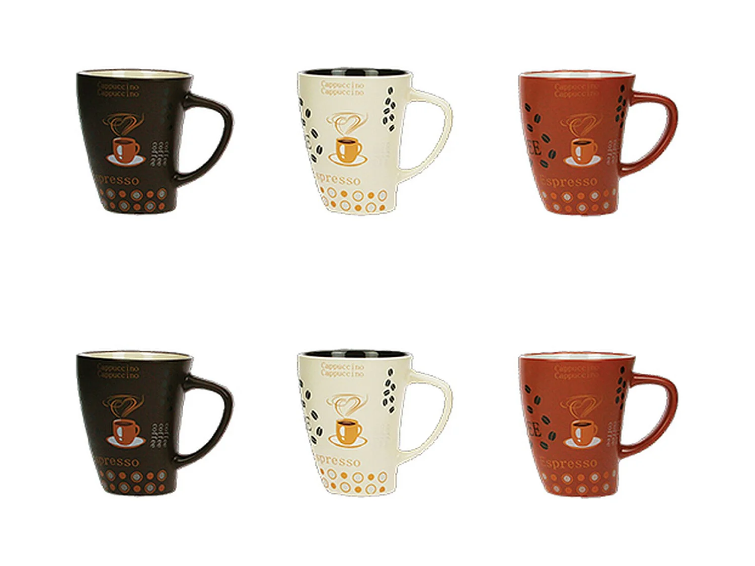 Novastyl - Lot 6 Mugs Nova 25cl En Gres 3 Couleurs Assorties