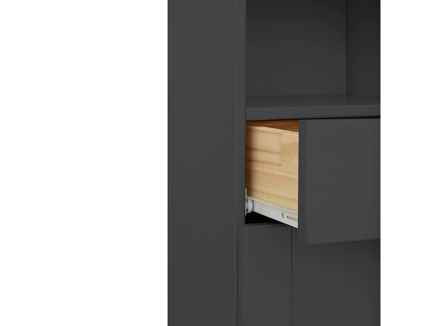 Alby | Meuble de salle de bain avec 2 portes et 1 étagère en pin anthracite