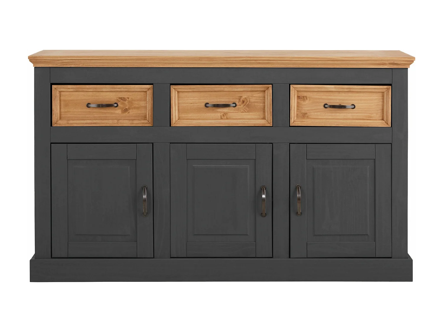 Selma | Sideboard with 3 doors and 3 drawers in pine anthracite
