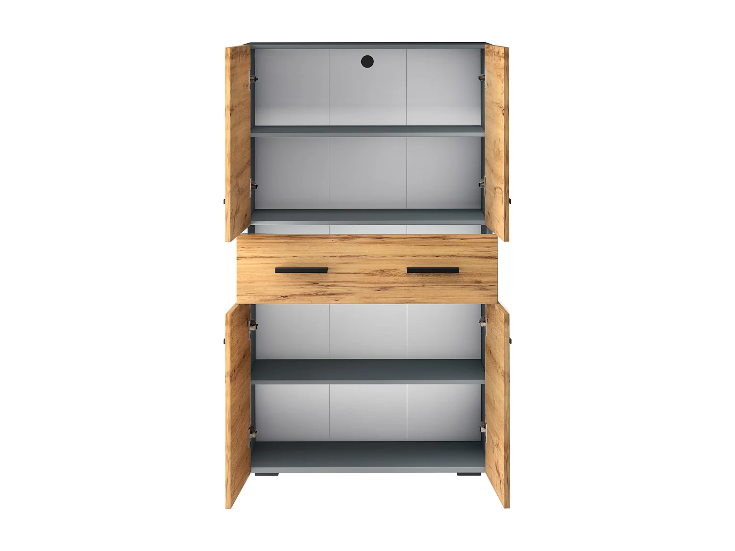 Malika | Meuble de salle de bain avec 4 portes 1 tiroir en chêne anthracite