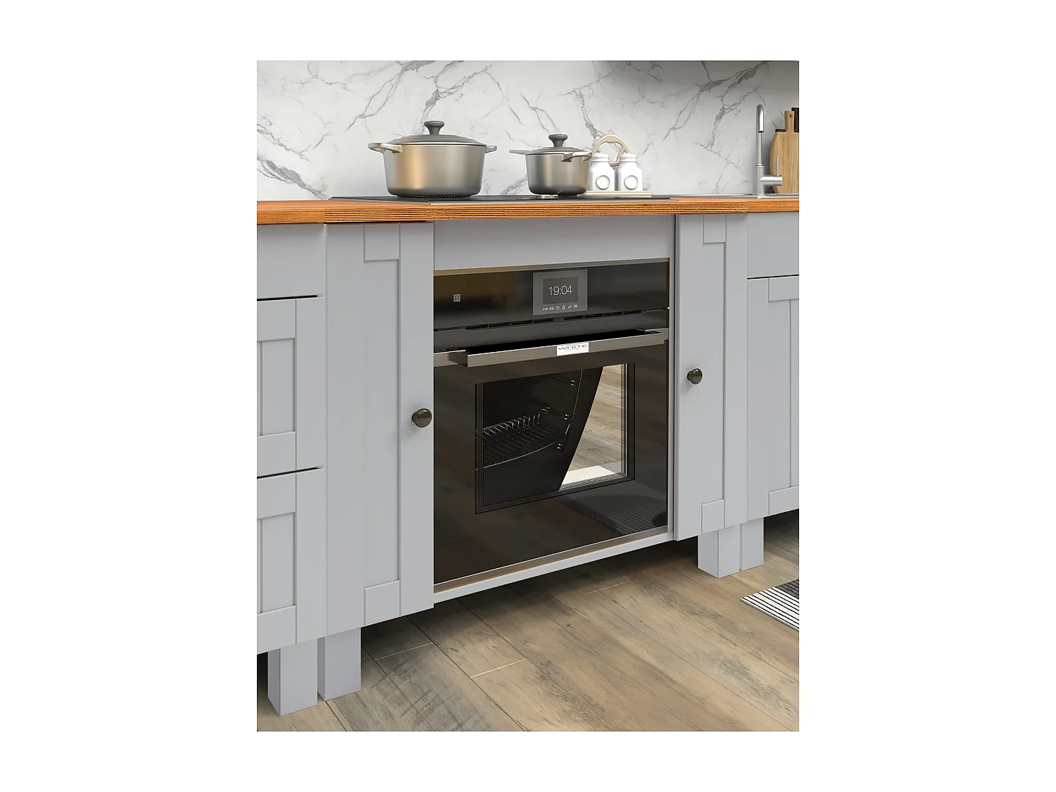 Alby II | Meuble four avec 2 portes en gris sapin