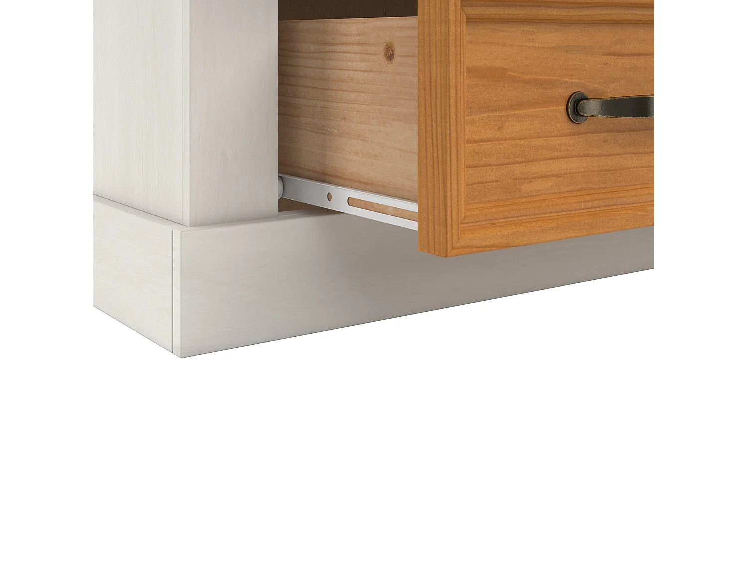 Selma | Armoire avec 2 portes et 2 tiroirs en blanc sapin