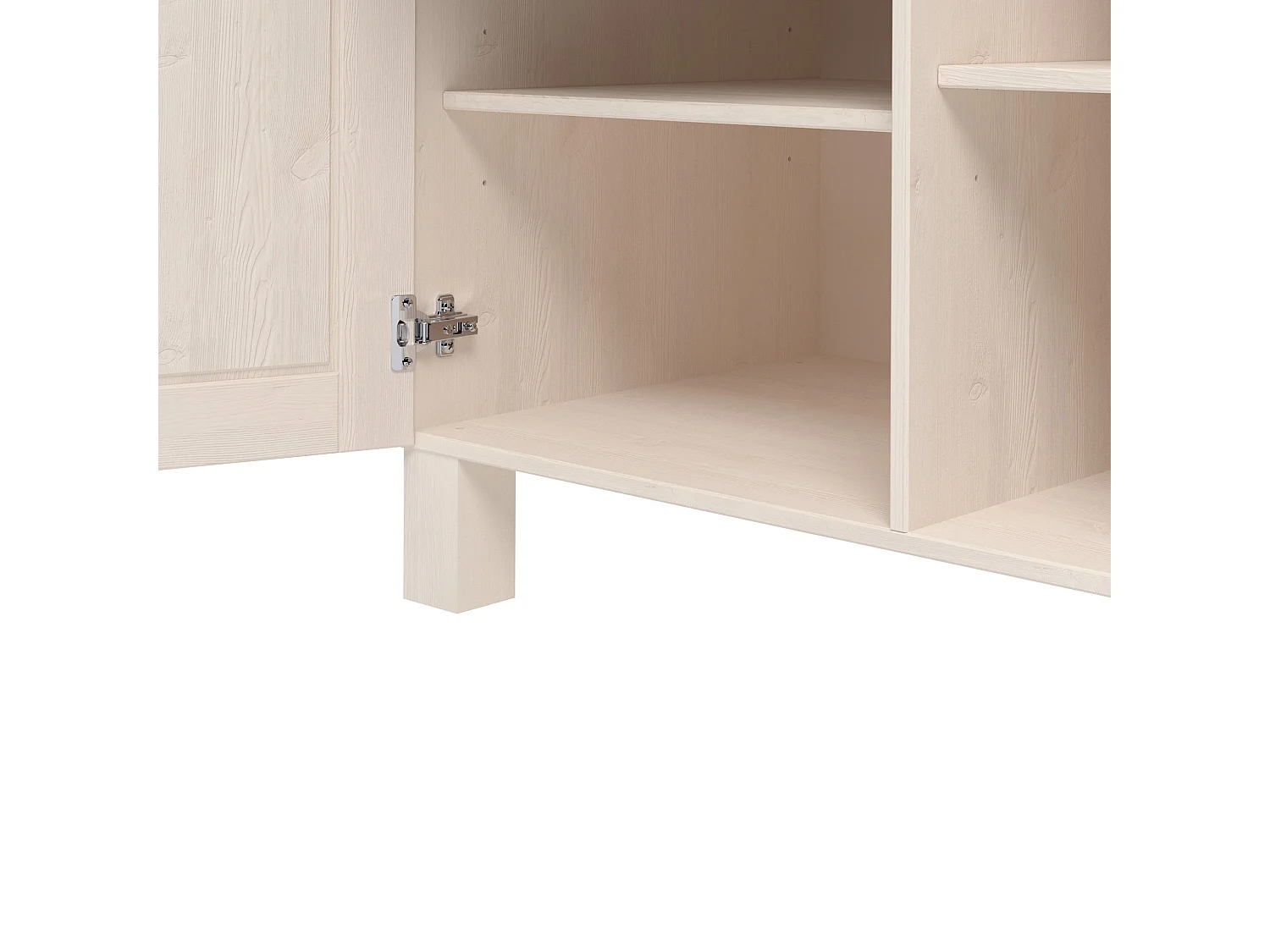Alby II | Armoire haute avec 2 portes, 1 tiroir et 6 compartiments en pin blanc