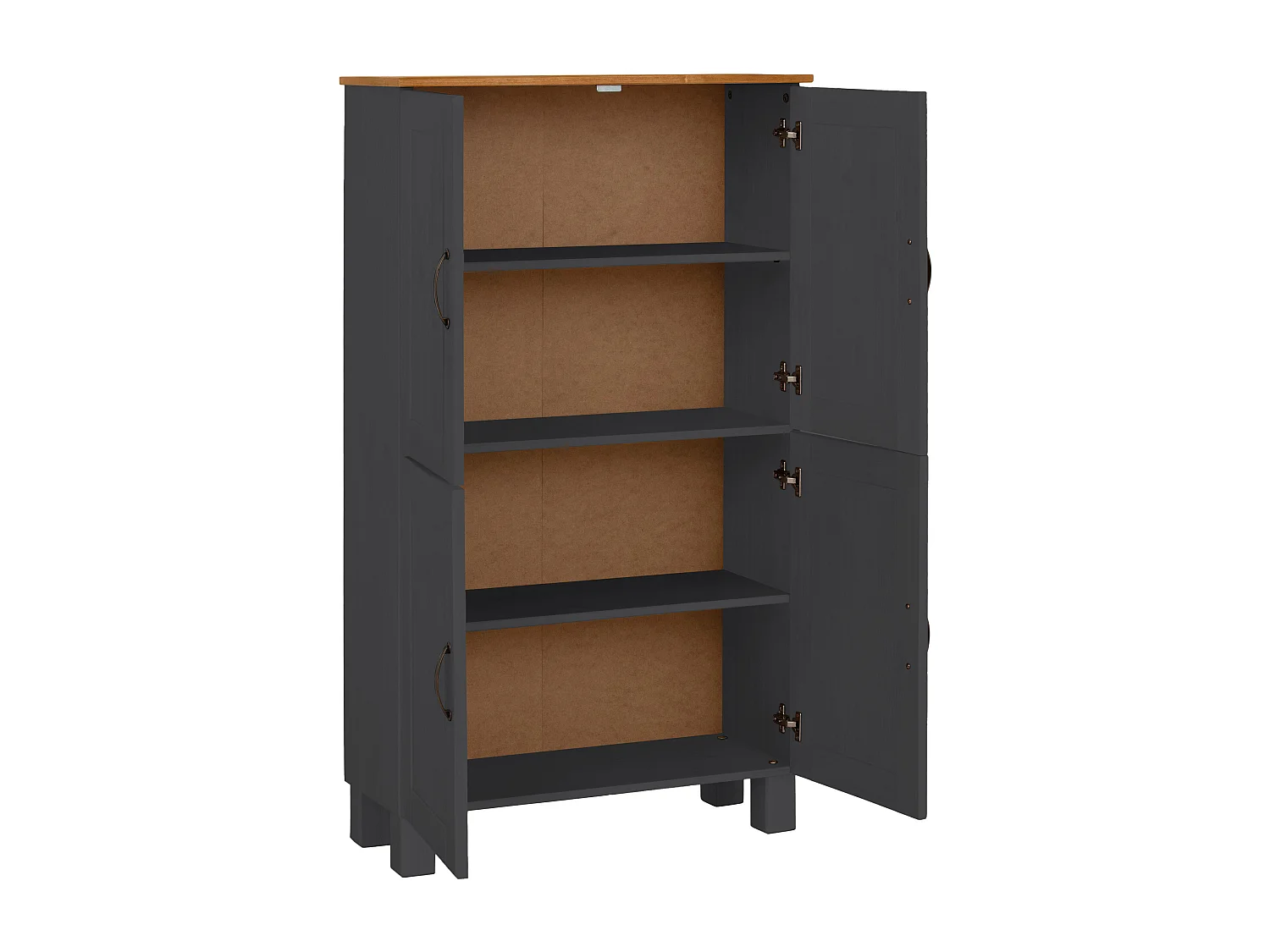 Alby | Meuble de salle de bain avec 4 portes en pin anthracite