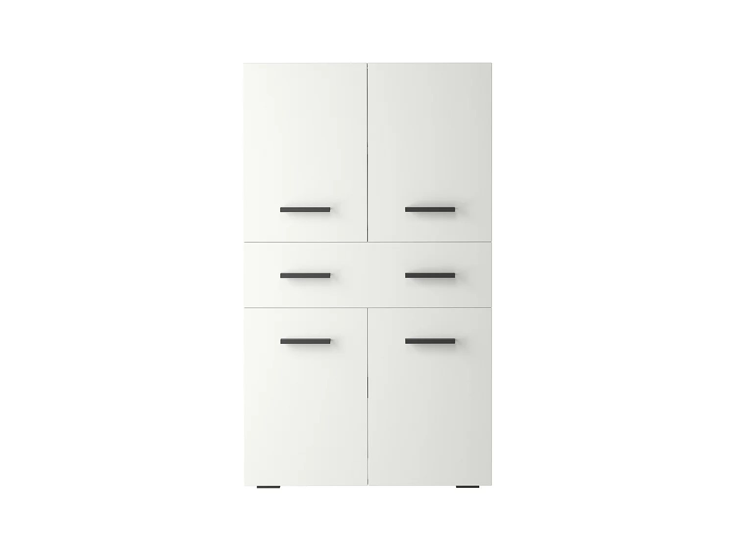 Malika-Badkamerkast met 4 deuren 1 lade in antraciet wit