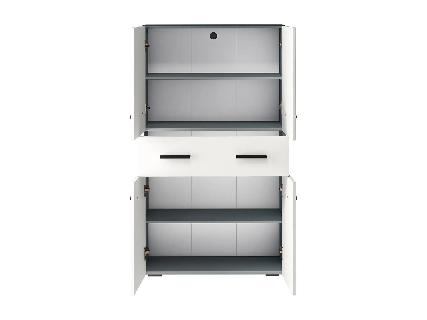 Malika | Meuble de salle de bain avec 4 portes 1 tiroir en blanc anthracite