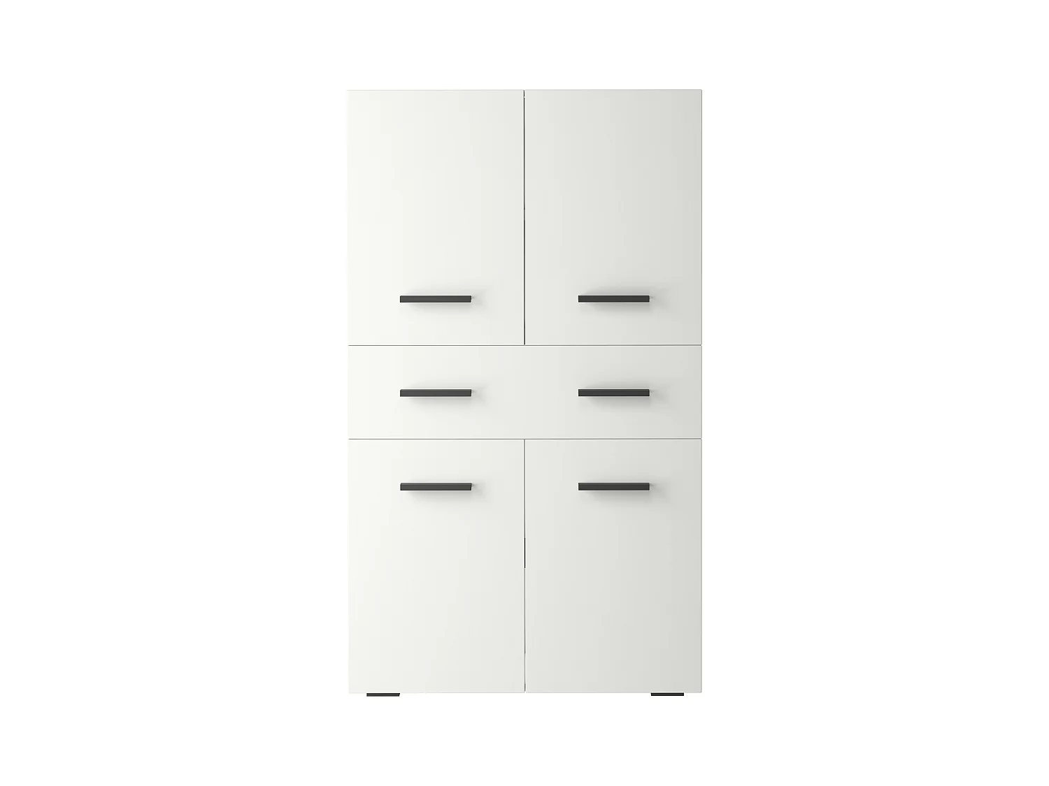 Malika-Badkamerkast met 4 deuren 1 lade in houtlook wit