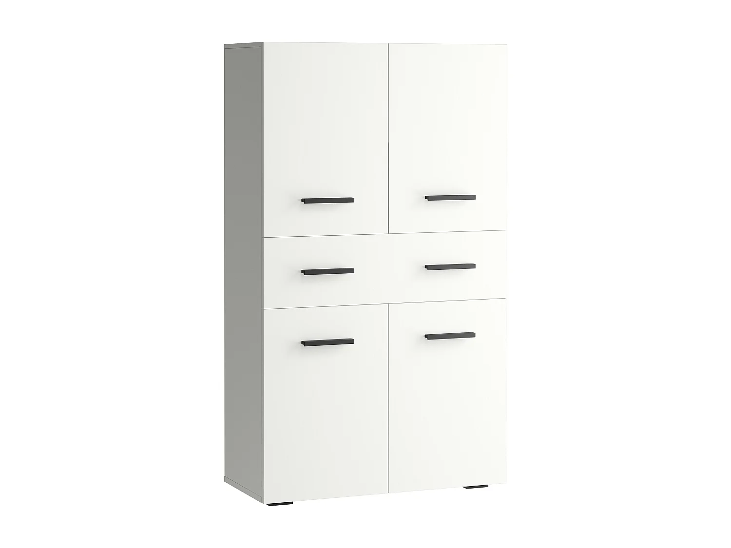 Malika-Badkamerkast met 4 deuren 1 lade in houtlook wit