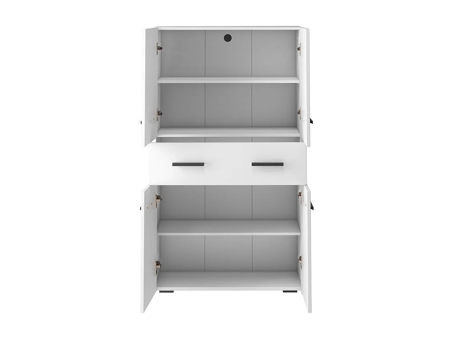 Malika-Badkamerkast met 4 deuren 1 lade in houtlook wit