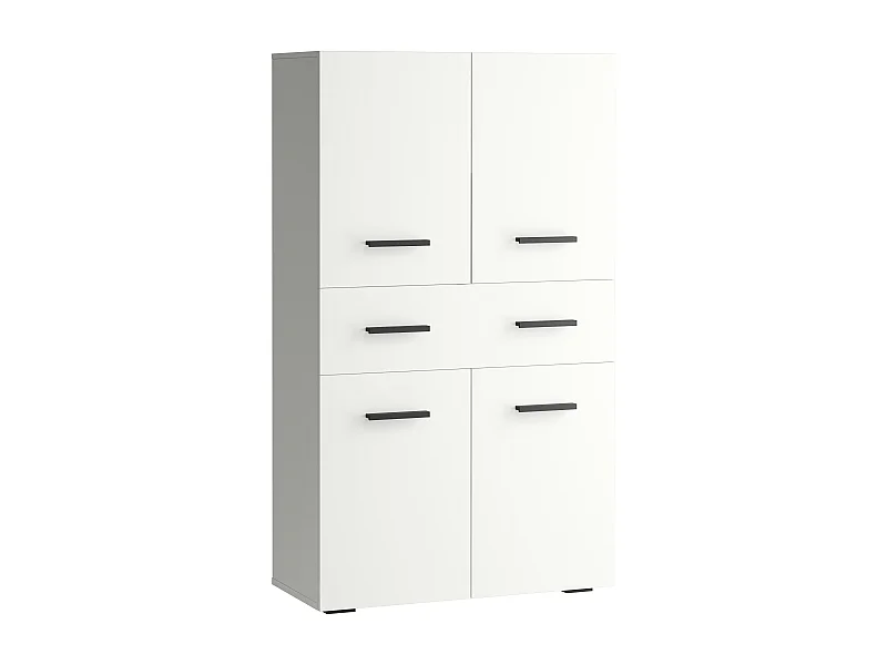 Malika-Badkamerkast met 4 deuren 1 lade in houtlook wit