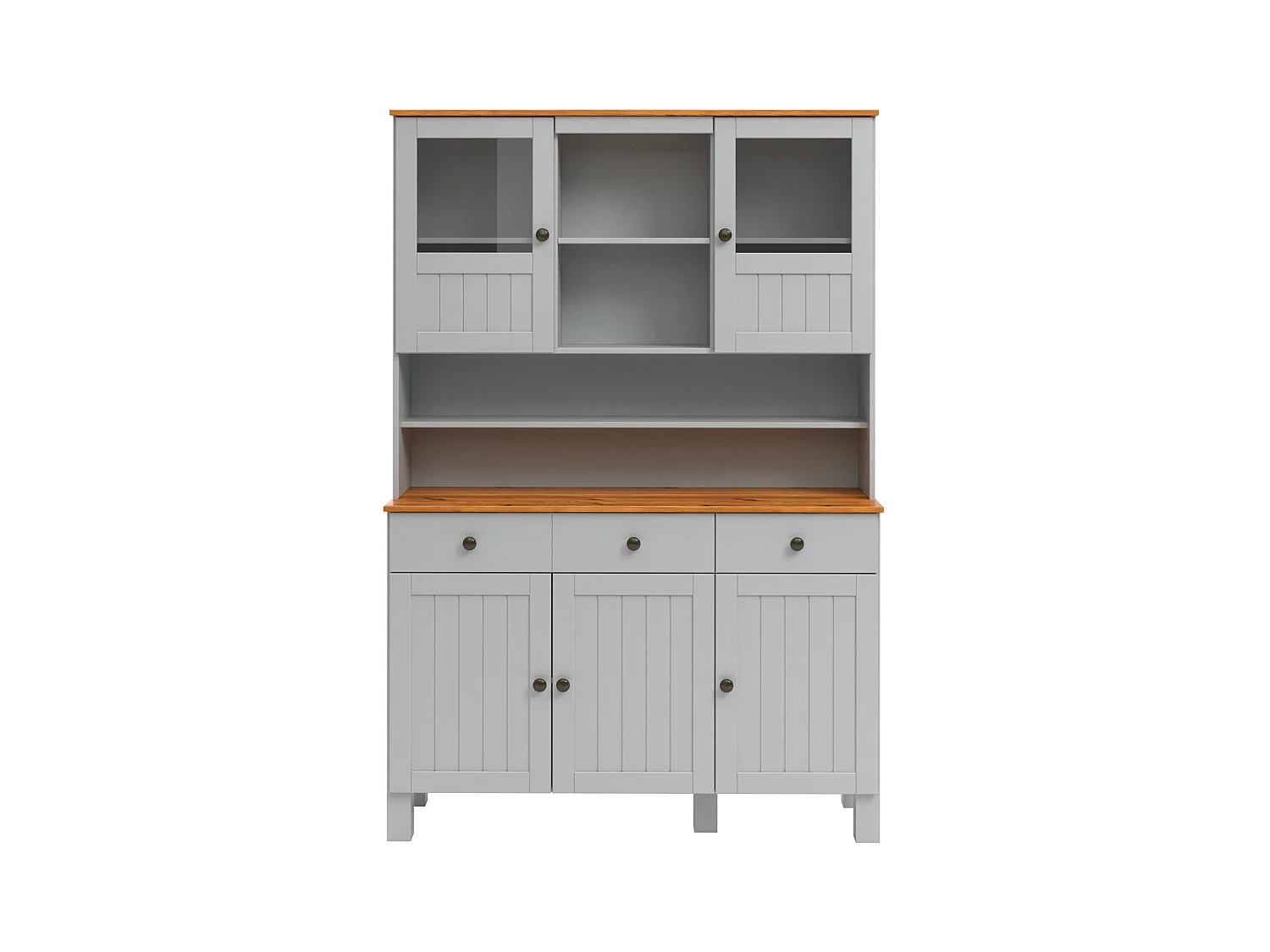 Alby II | Buffet avec 5 portes et 3 tiroirs en gris sapin