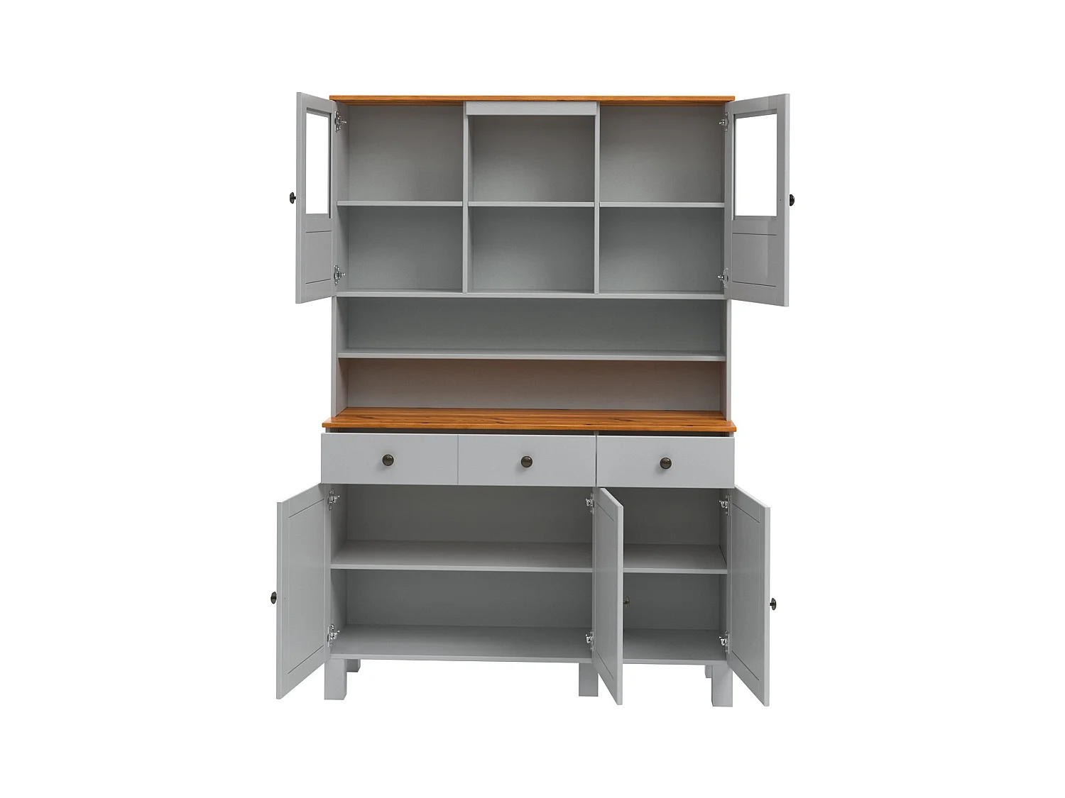 Alby II | Buffet avec 5 portes et 3 tiroirs en gris sapin