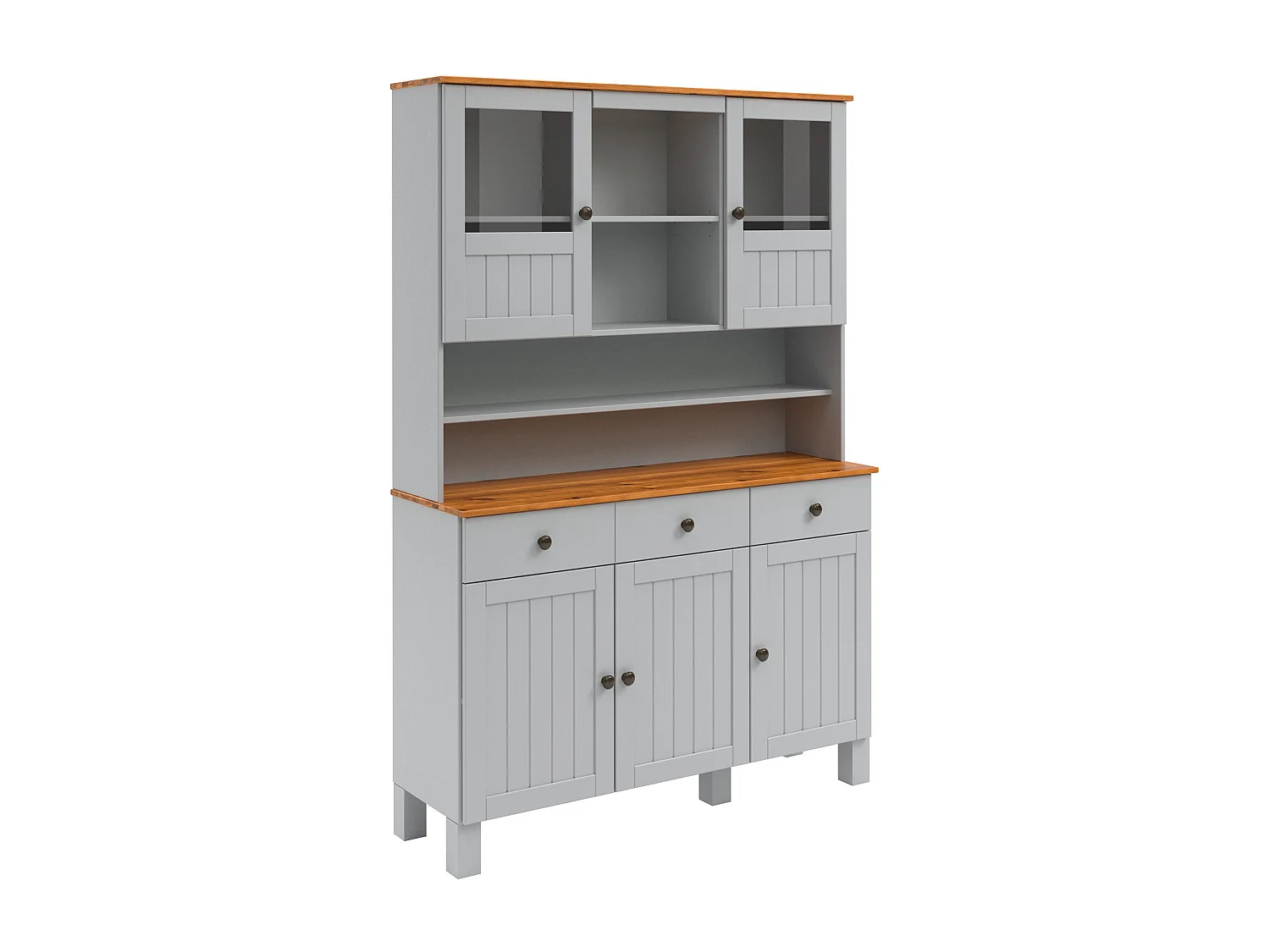 Alby II | Buffet avec 5 portes et 3 tiroirs en gris sapin