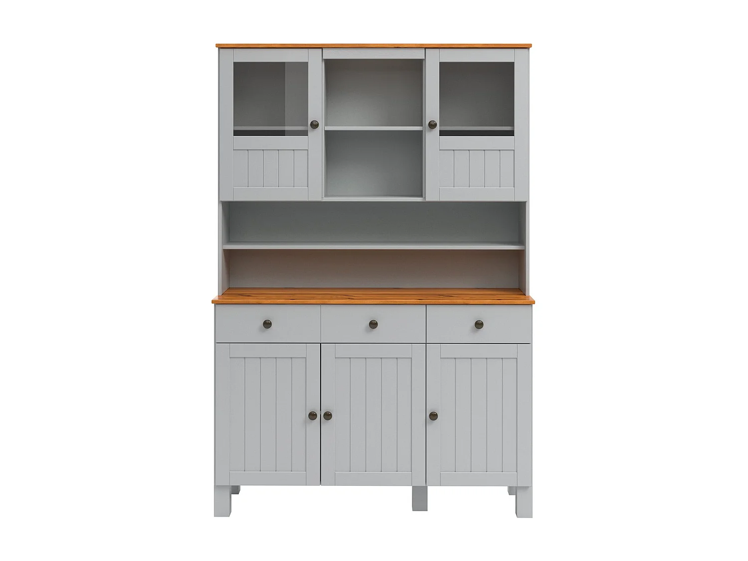 Alby II | Buffet avec 5 portes et 3 tiroirs en gris sapin