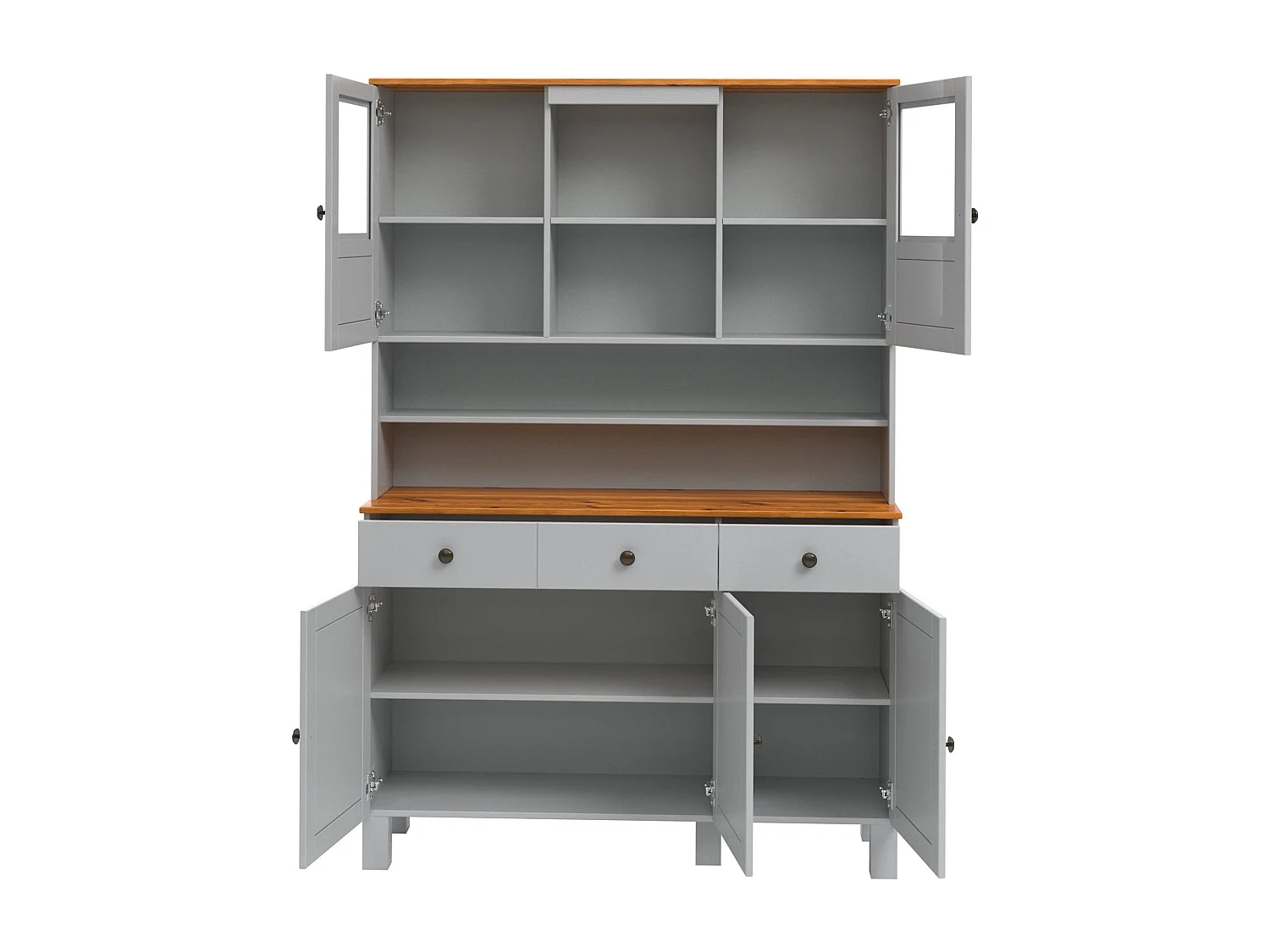 Alby II | Buffet avec 5 portes et 3 tiroirs en gris sapin