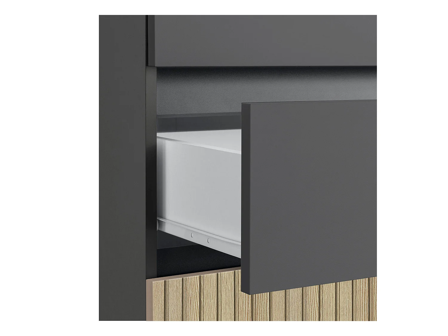 Wisla -Badkamerkast met 2 laden in houtlook antraciet