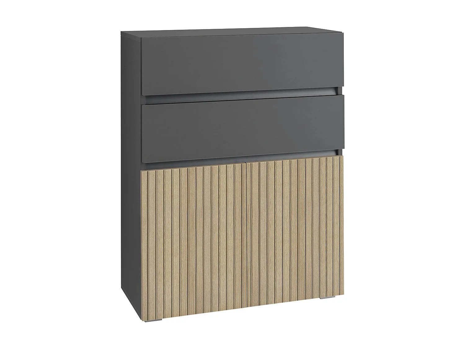 Wisla  | Meuble de salle de bain avec 2 tiroirs en aspect bois anthracite