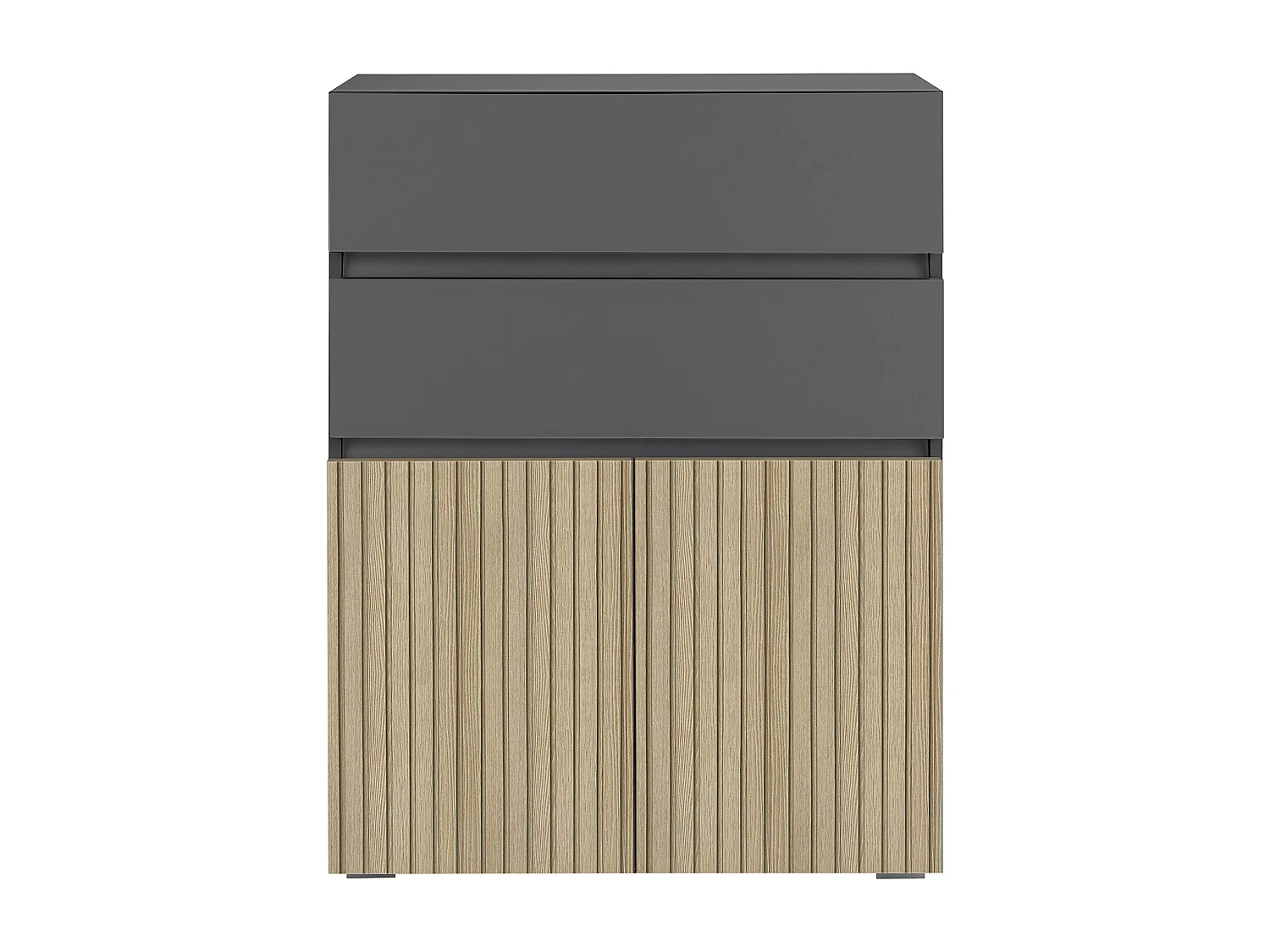 Wisla  | Meuble de salle de bain avec 2 tiroirs en aspect bois anthracite