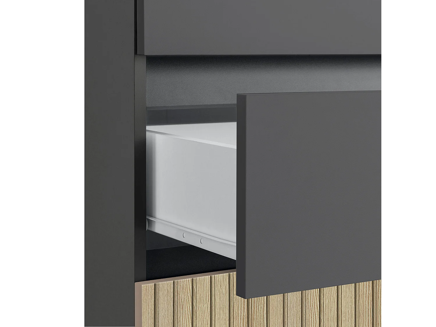 Wisla  | Meuble de salle de bain avec 2 tiroirs en aspect bois anthracite