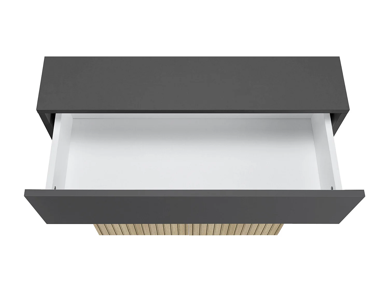 Wisla  | Meuble de salle de bain avec 2 tiroirs en aspect bois anthracite