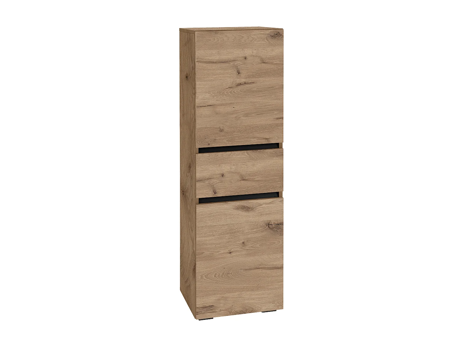 Wisla  | Meuble de salle de bain avec 2 portes et 1 tiroir aspect chêne