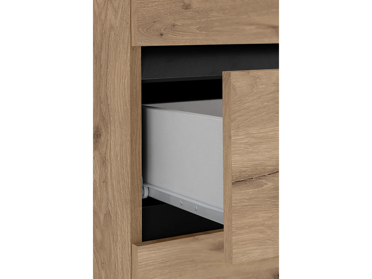 Wisla  | Meuble de salle de bain avec 2 portes et 1 tiroir aspect chêne