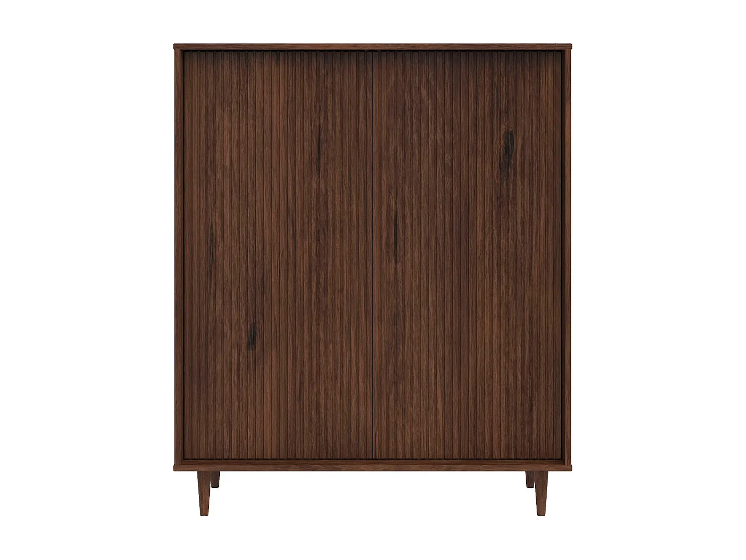 Jerzy | Buffet haut avec 2 portes en pin laqué brun