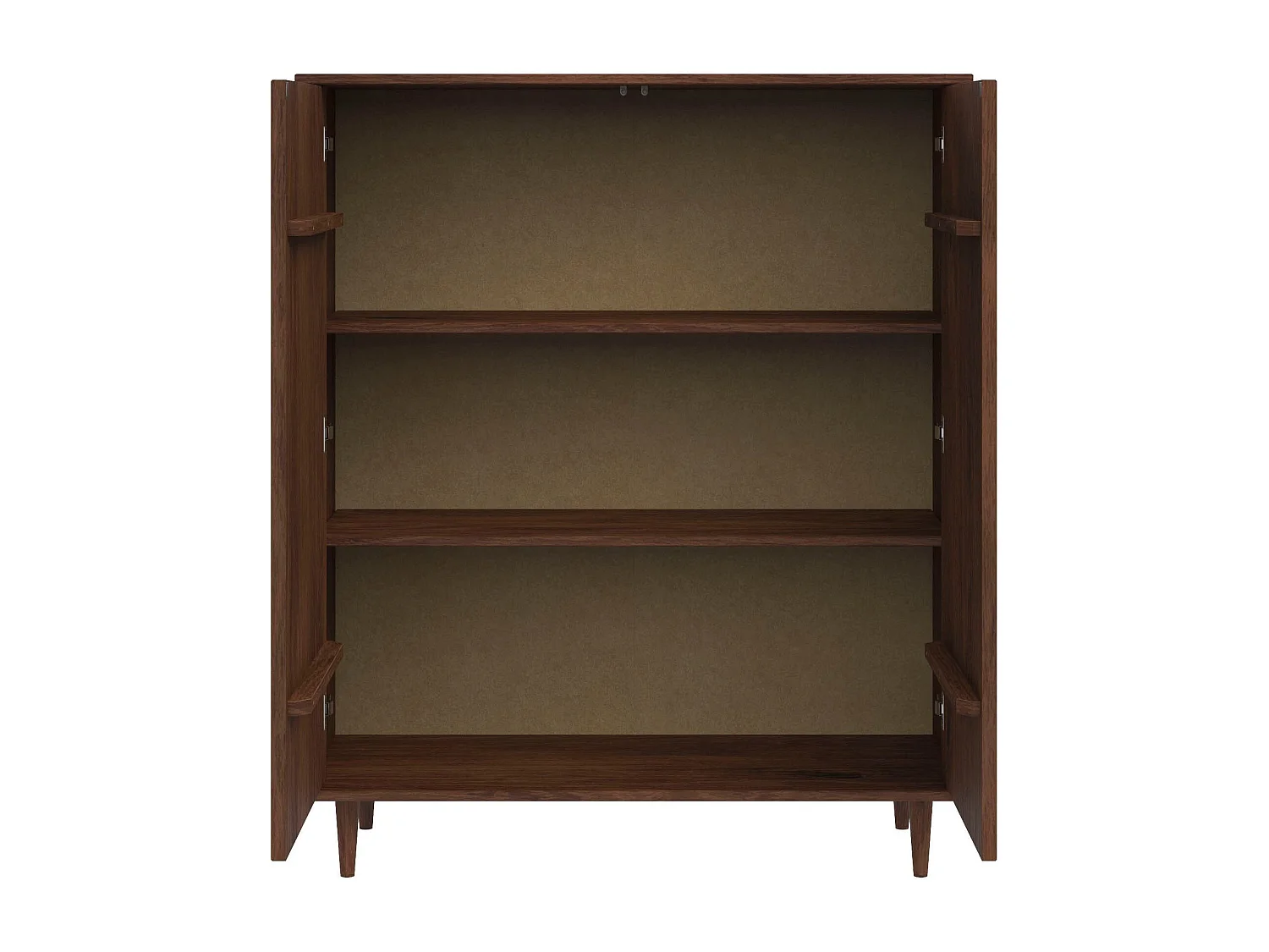 Jerzy | Buffet haut avec 2 portes en pin laqué brun