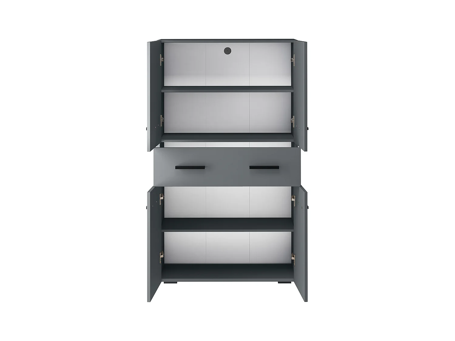 Malika-Badkamerkast met 4 deuren en 1 lade in antraciet