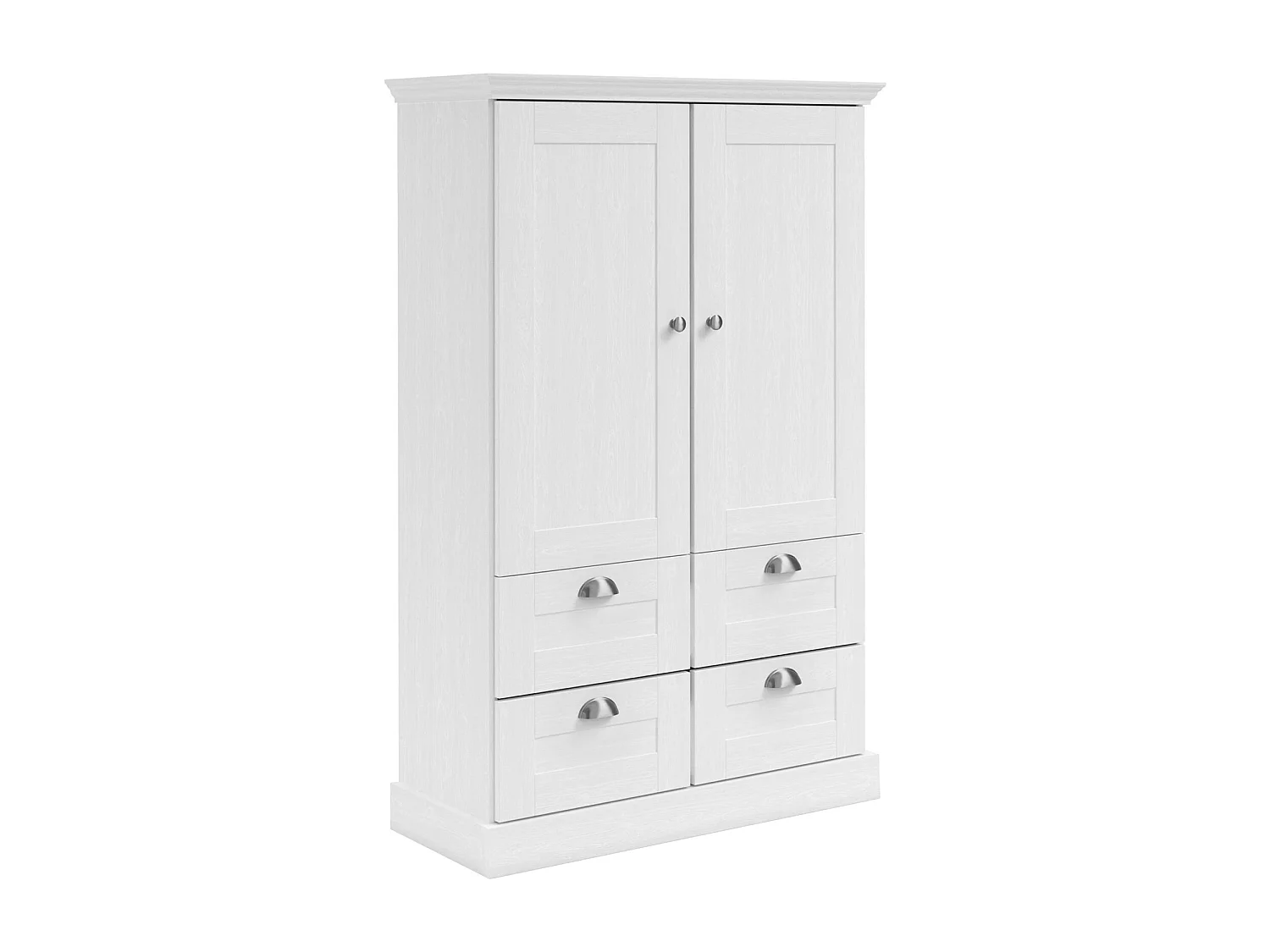 Motala | Armoire avec 2 portes et 2 tiroirs en aspect bois blanc