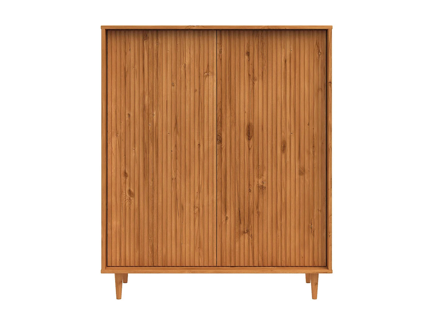 Jerzy | Buffet haut avec 2 portes en cire teintée pin